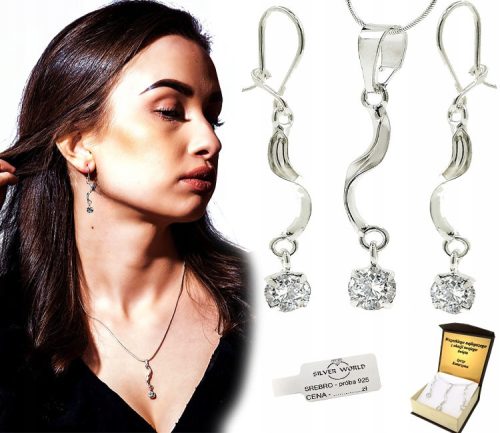 Elegantni set srebrnog nakita sa cirkonijama + besplatno graviranje
