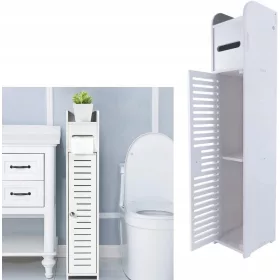   Stojeca ladica za toaletni papir Bijela uska polica s organizatorom 81x16x16cm