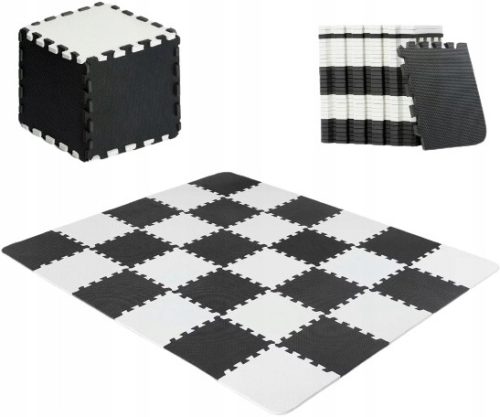 Kinderkraft Luno Black 30-dijelna spužvasta puzzle podloga s torbom