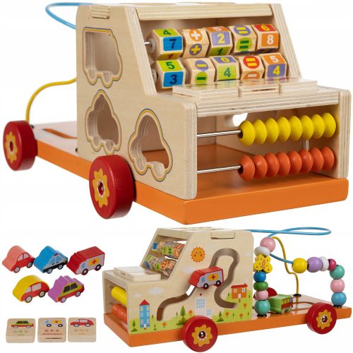 Edukativni Drveni Sorter Autić 7u1 Montessori Igračka za Djecu