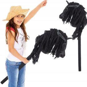   KONJIČEVA GLAVA ZA HOBI KONJA NA ŠTAPIĆU PLIŠANA S ZVUKOVIMA GRIVE