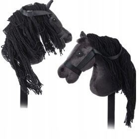 Plišana igračka konjske glave s grivom na kolu i zvukom