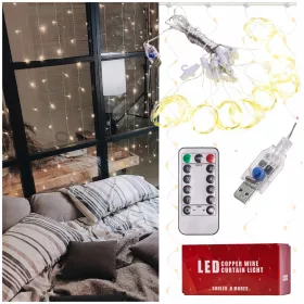  Božićna zvijezda s 300 LED svjetiljki za zavjese 3m topla bijela