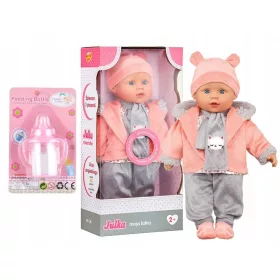   Lutkica Julka Interaktivna Pjeva, Priča Bajke + Čarobna Bočica za Hranjenje | Smily Play | 41 cm Visine +2 Godine