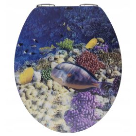 WC daska FISH, MDF, WENKO, s motivom ribe, univerzalna