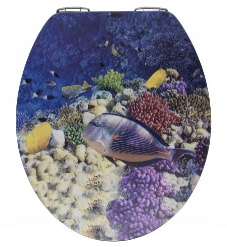 WC daska FISH, MDF, WENKO, s motivom ribe, univerzalna