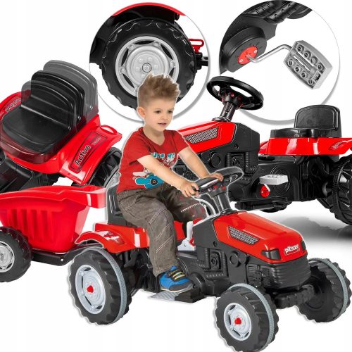 Pilsan Crveni Dječji Traktor sa Pedalama i Volanom