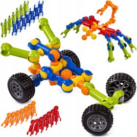    Kreativne kocke za djecu KONSTRUKCIJA Skeleton Predlošci KOTAČI 40 El.