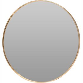 Zlatno Okruglo Ogledalo sa Metalnim Okvirom Ø 50 cm