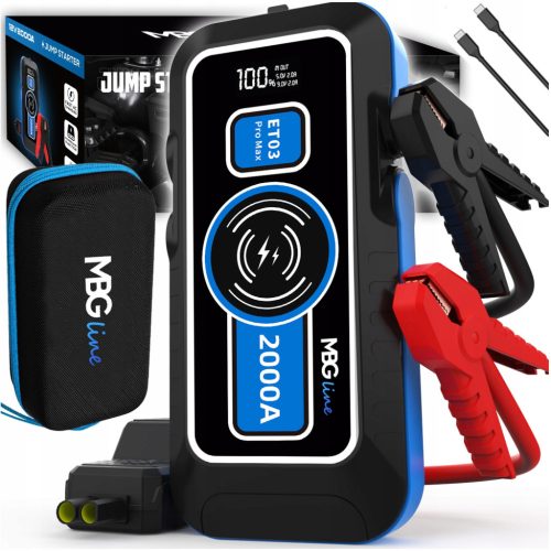 Snažni Punjač za Skakanje i Booster 59,2Wh Powerbank 16000mAh QC3.0 LED