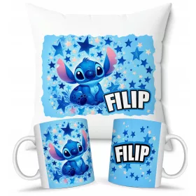   Luksuzni Set Jastuk i Šalica Lilo i Stitch s Personaliziranim Imenom
