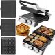 Električni roštilj ECG KG2033 Duo Grill & Waffle srebrna/siva 2000 W