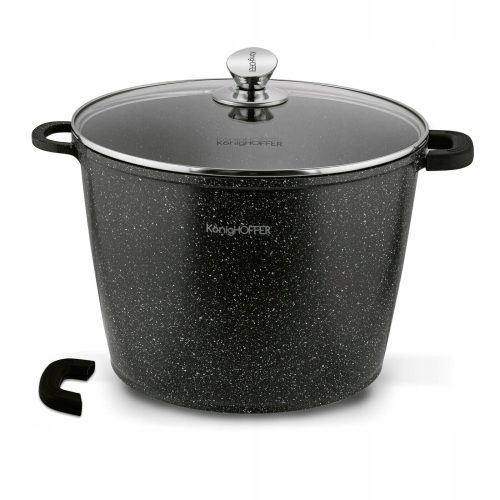 Visoki mramorni lonac Konighoffer Pollo 10L indukcijski plinski lonac s staklenim poklopcem