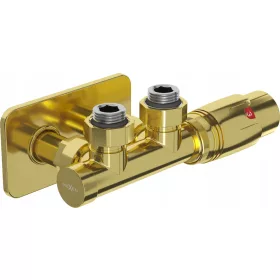   MEXEN G00 Termostatski Set, Kutni, Ravni, s Poklopom s Duplex Gold