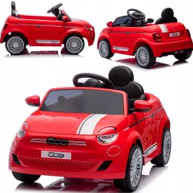   FIAT 500 CABRIO ELECTRIC CAR FOR KIDS WITH REMOTE CONTROL LED MUSIC EVA LEATHER