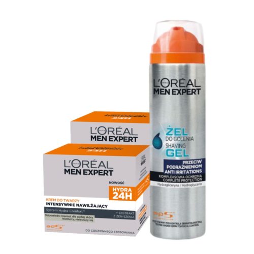 Set: 2X Loreal Men Expert Hydra 24H krema za lice, gel za brijanje
