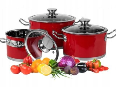 VINTAGE CUISINE Premium 6-Piece Stainless Steel Cookware Set