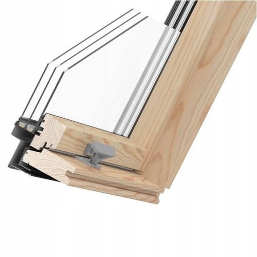 Rooflite 3-ostakljeni krovni prozor drveni rooflite trio bor 78 x 118 cm plus ovratnik