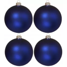    VELIKE STAKLENE KUGLICE 12 cm SAFIR MAT unikatni ukrasni original