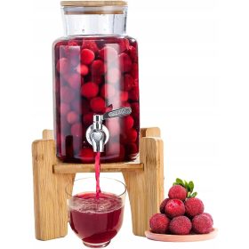   Stakleni dozator vode s poklopcem i stalakom za piće 3L boca