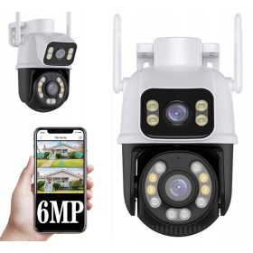   VANJSKA SIGURNOSNA KAMERA S DVOJNIM OBJEKTIVOM ROTIRAJUĆA IP DUAL ULTRA 6Mpix WIFI 4xZOOM IR