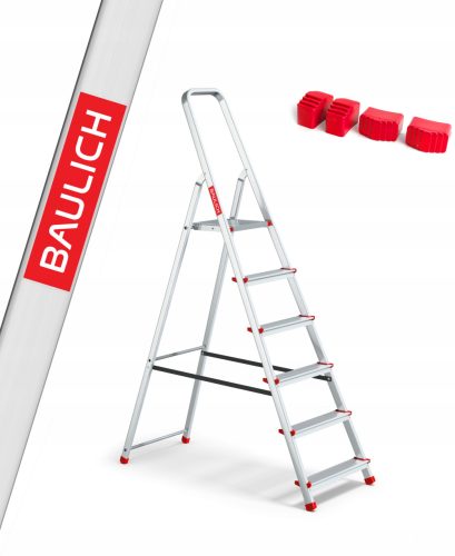 Aluminijske kućne ljestve BAULICH 6 stopnica s kukom