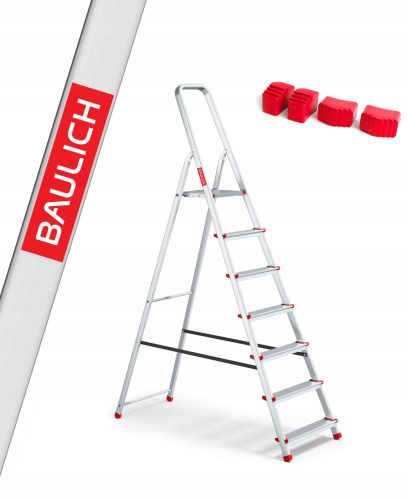 Aluminijske kućne ljestve BAULICH, 7 stepenica + KUKA