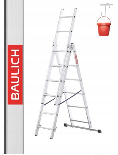 Baulich ljestve 3,98 m aluminijske 3 x 6 do 150 kg
