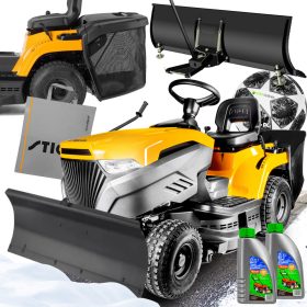   Traktorska kosilica - SNAŽAN VRTNI TRAKTOR STIGA ESTATE 384M 8KM 84CM SET ZA ČIŠĆENJE SNIJEGA + ORIGINALNA RALICA ZA VRTNI TRAKTOR 1200/400MM SET + ADPATER