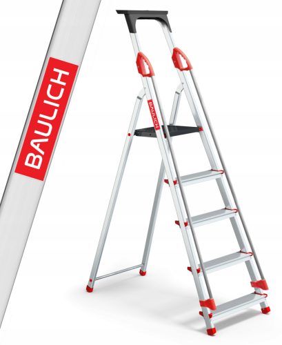 Aluminijske kućne ljestve visine 2,97 m s 5 stepenica i nosivosti do 150 kg