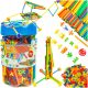  KREATIVNI SET SLAMČICA Construction Blocks Tubes Sticks Bucket 560 kom