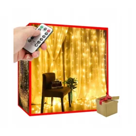 LED BOŽIĆNA ZAVJESA 3x3 Toplih Boja za Prozor