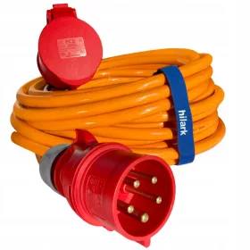   Hilark jednostruki produžni kabel 15 m, 1 kom utičnice, narančasti