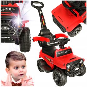    RIDE ON PUSH TERENSKI AUTO ZVUCI SVJETLA MAX 23 KG CRVENI + NALJEPNICA