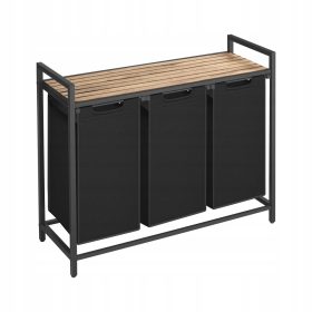 Zanzara samostojeća košara za rublje 114l, crna