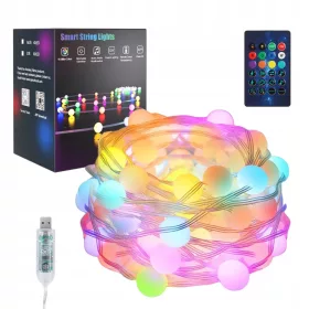    [RGB 80 LED] KUGLICE ZA BOŽIĆNO DRVO, LED UKRASNE GARLANDE, Božićne lampice, 10m