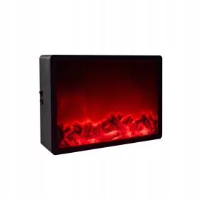  Kamin lampion, LED svjetlo s efektom plamena, crni, 33 x 21 x 8,5 cm