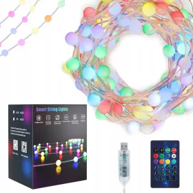   Lampioni za Božićno drvce 40 LED vanjskih/unutarnjih višebojnih i toplo bijelih svjetala RGB IP65