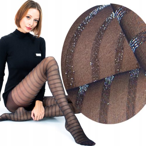 MULTIcolor GLITTER Rajstope Czarne s Izrazito Sjajnim Uzorkom za Novogodišnje Proslave