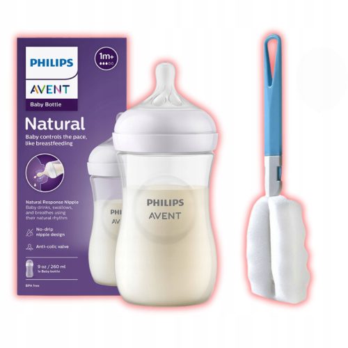 AVENT Butelka Natural Response protiv grčeva 260 ml + Četkica za čišćenje GRATIS