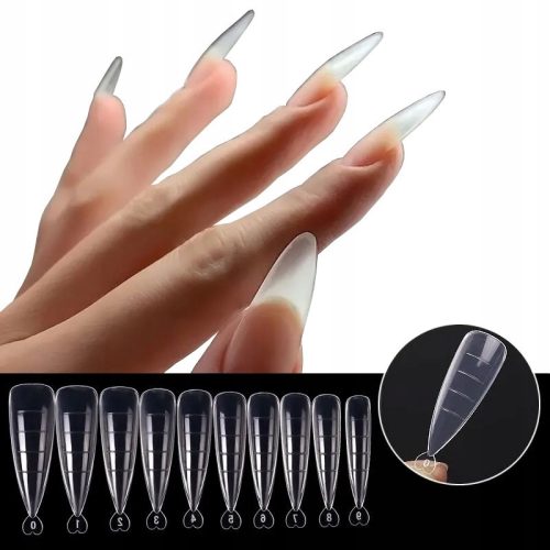 GORNJI KALUPI ZA PRUŽANJE MANIKURE S AKRILNIM GELIM - USKI OBLIK BADEMA I STILETTO 120 KOM.