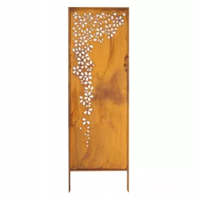    POKROV MAT PANEL VRTNI PARAVAN CNC 48X149 CM CVIJEĆE RUST CORTEN EFEKT