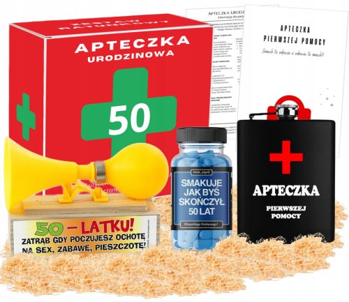  Poklon za 50. rođendan za muškarca, PRIBOR ZA HITNE SLUČAJEVE! pljoska truba