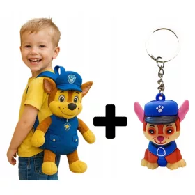   Dječji ruksak Psi Patrol s plišanim Chase likom i privjeskom