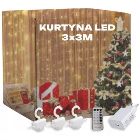   ičane LED svjetiljke za svjetlosne zavjese 300LED 3X3m s daljinskim upravljačem i utikačem