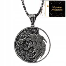   VUK MEDALJON WITCHER, NASZYJNIK WILD DEATH WOLF, NEHRĐAJUĆI ČELIK