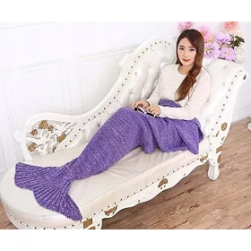   Elite akrilni pokrivač sa repom sirene 70 cm x 150 cm ljubičaste nijanse