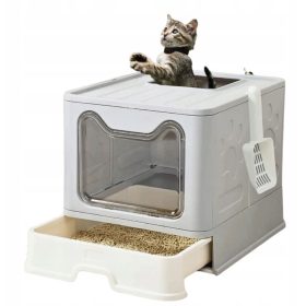   LUKSI ZATVORENA KUĆICA ZA MAČKE S LADICOM, VELIČINA ZA PIJESAK 39x39x49 + LOPATICA