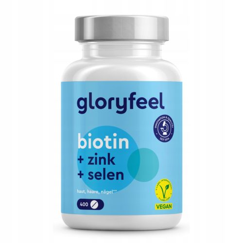 Biotin Complex tabletice s cinkom i selenom za kožu i kosu - Gloryfeel, 400 kapsula