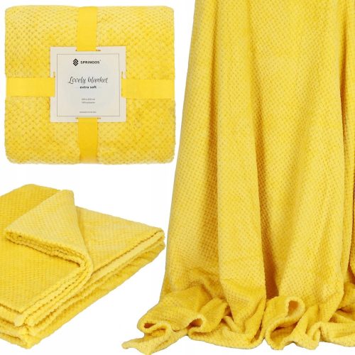 Springos Deluxe Poliesterska Deka 220 cm x 200 cm u Nijansi Žute